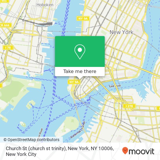 Mapa de Church St (church st trinity), New York, NY 10006