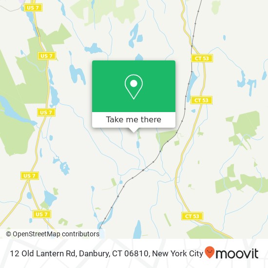 Mapa de 12 Old Lantern Rd, Danbury, CT 06810