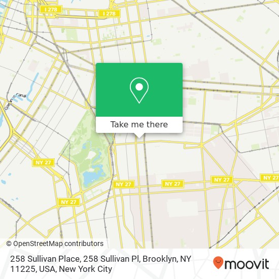 Mapa de 258 Sullivan Place, 258 Sullivan Pl, Brooklyn, NY 11225, USA