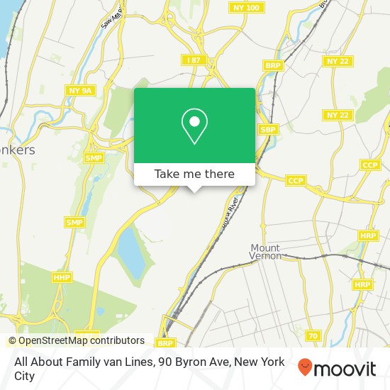 Mapa de All About Family van Lines, 90 Byron Ave