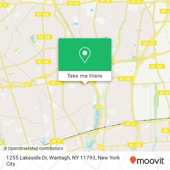 Mapa de 1255 Lakeside Dr, Wantagh, NY 11793