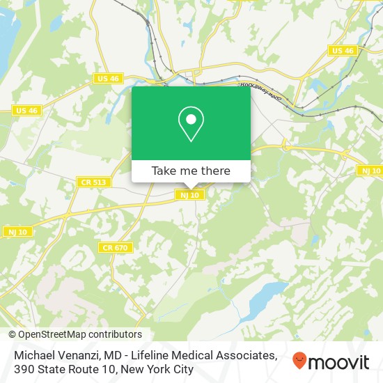 Mapa de Michael Venanzi, MD - Lifeline Medical Associates, 390 State Route 10