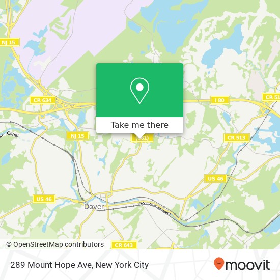 Mapa de 289 Mount Hope Ave, Dover (DOVER), NJ 07801
