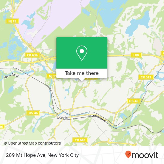 Mapa de 289 Mt Hope Ave, Dover (DOVER), NJ 07801