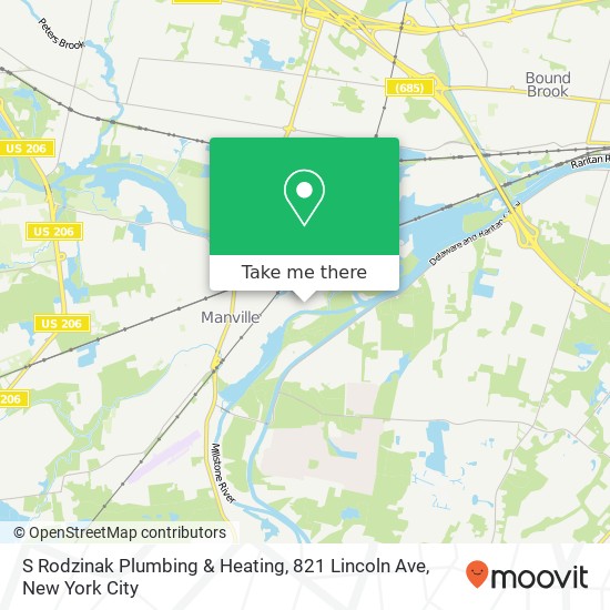 Mapa de S Rodzinak Plumbing & Heating, 821 Lincoln Ave