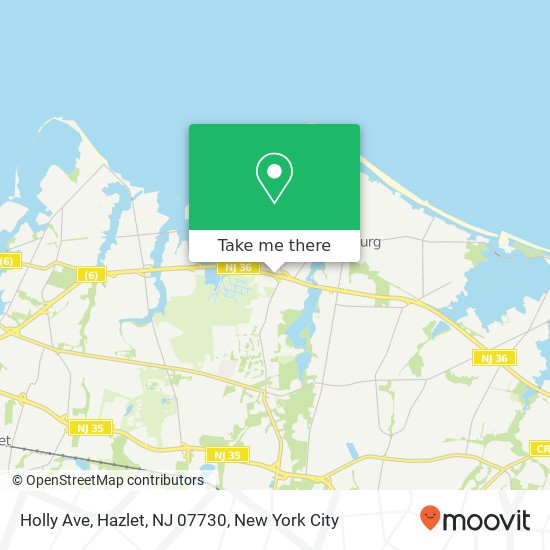 Mapa de Holly Ave, Hazlet, NJ 07730