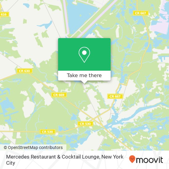 Mapa de Mercedes Restaurant & Cocktail Lounge, 410 Trenton Rd