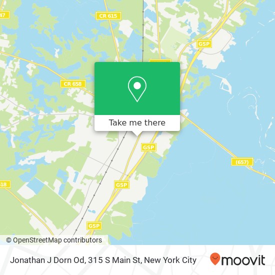 Mapa de Jonathan J Dorn Od, 315 S Main St