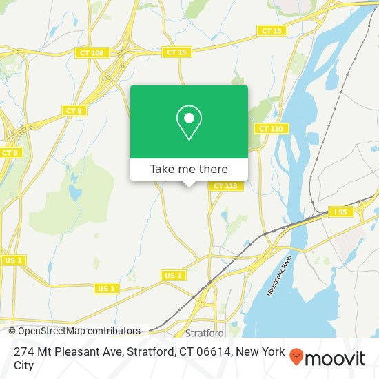 Mapa de 274 Mt Pleasant Ave, Stratford, CT 06614