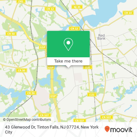 43 Glenwood Dr, Tinton Falls, NJ 07724 map