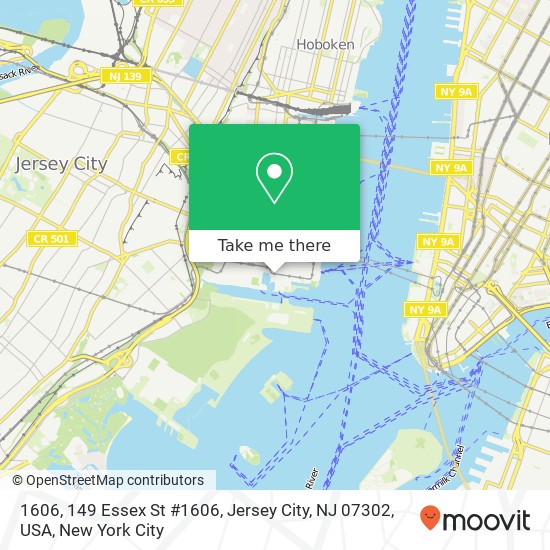 1606, 149 Essex St #1606, Jersey City, NJ 07302, USA map