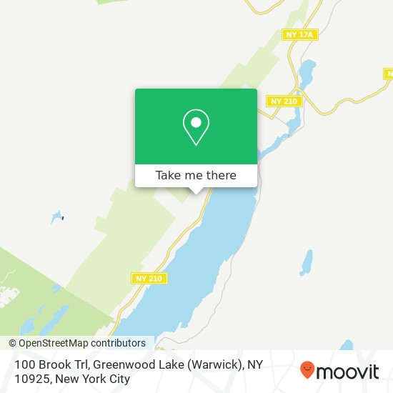 Mapa de 100 Brook Trl, Greenwood Lake (Warwick), NY 10925