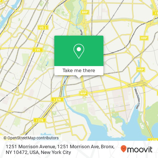 Mapa de 1251 Morrison Avenue, 1251 Morrison Ave, Bronx, NY 10472, USA