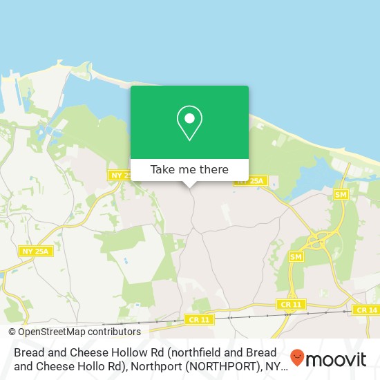 Mapa de Bread and Cheese Hollow Rd (northfield and Bread and Cheese Hollo Rd), Northport (NORTHPORT), NY 11768