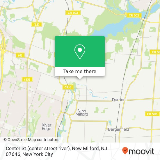 Mapa de Center St (center street river), New Milford, NJ 07646