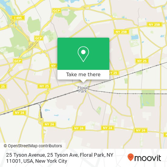 25 Tyson Avenue, 25 Tyson Ave, Floral Park, NY 11001, USA map