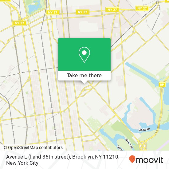 Mapa de Avenue L (l and 36th street), Brooklyn, NY 11210