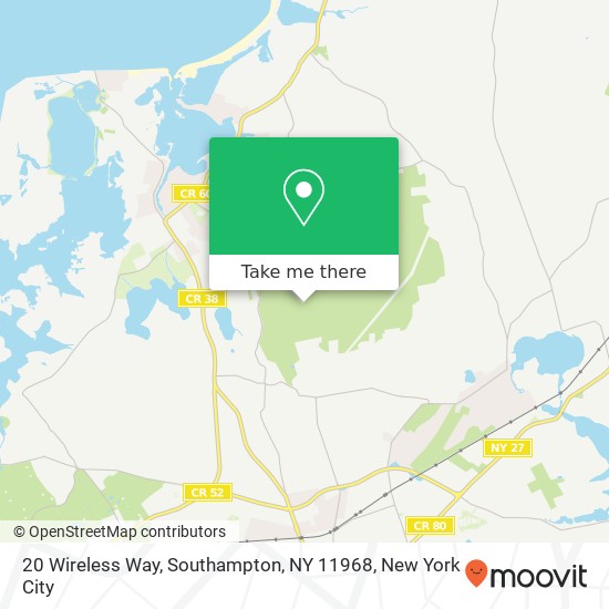 Mapa de 20 Wireless Way, Southampton, NY 11968