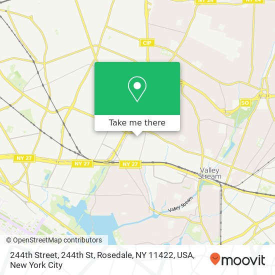 Mapa de 244th Street, 244th St, Rosedale, NY 11422, USA