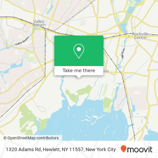 Mapa de 1320 Adams Rd, Hewlett, NY 11557