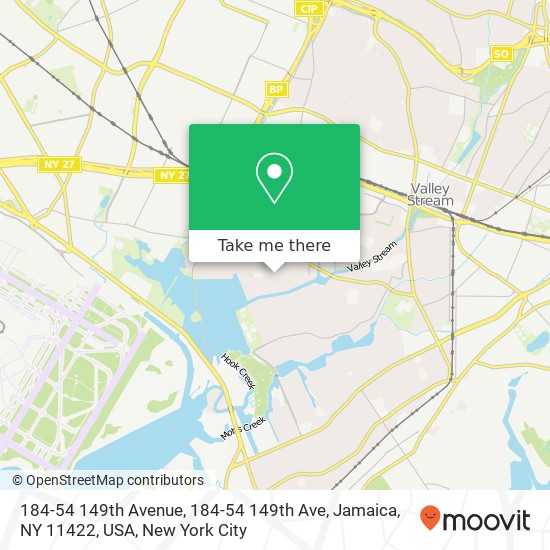184-54 149th Avenue, 184-54 149th Ave, Jamaica, NY 11422, USA map