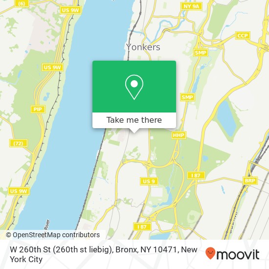 Mapa de W 260th St (260th st liebig), Bronx, NY 10471
