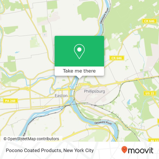 Pocono Coated Products map