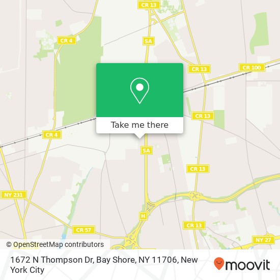 1672 N Thompson Dr, Bay Shore, NY 11706 map