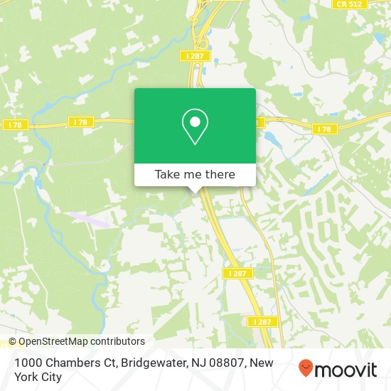 Mapa de 1000 Chambers Ct, Bridgewater, NJ 08807