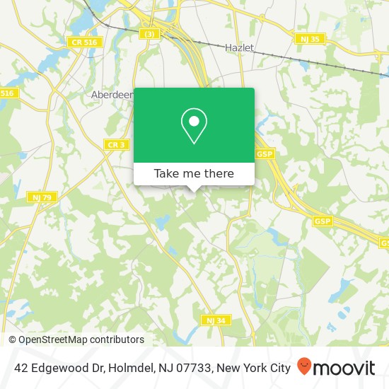 Mapa de 42 Edgewood Dr, Holmdel, NJ 07733