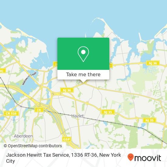 Mapa de Jackson Hewitt Tax Service, 1336 RT-36