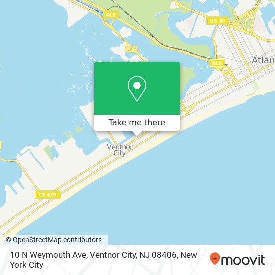 Mapa de 10 N Weymouth Ave, Ventnor City, NJ 08406