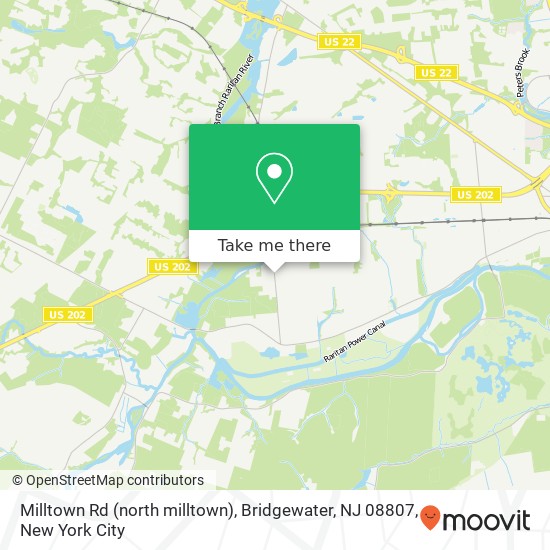 Mapa de Milltown Rd (north milltown), Bridgewater, NJ 08807