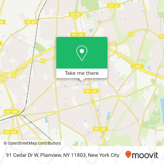 91 Cedar Dr W, Plainview, NY 11803 map