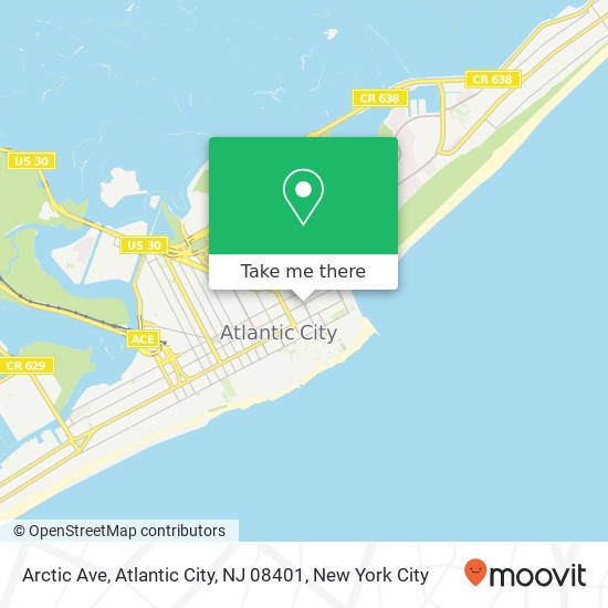 Mapa de Arctic Ave, Atlantic City, NJ 08401