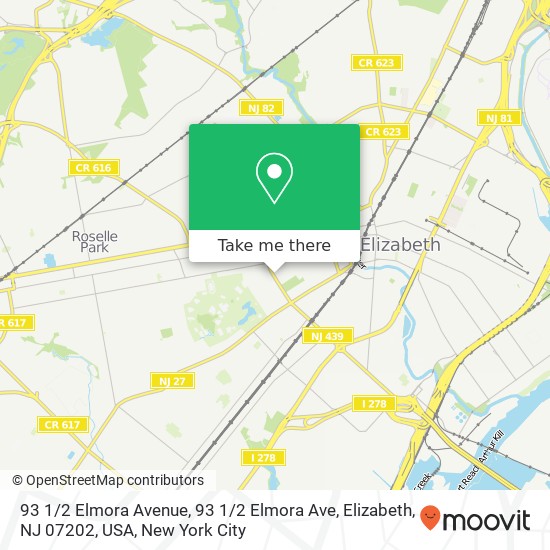 93 1 / 2 Elmora Avenue, 93 1 / 2 Elmora Ave, Elizabeth, NJ 07202, USA map