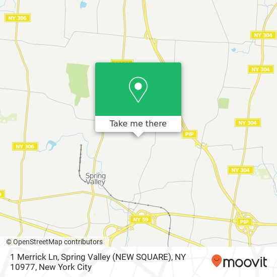 Mapa de 1 Merrick Ln, Spring Valley (NEW SQUARE), NY 10977