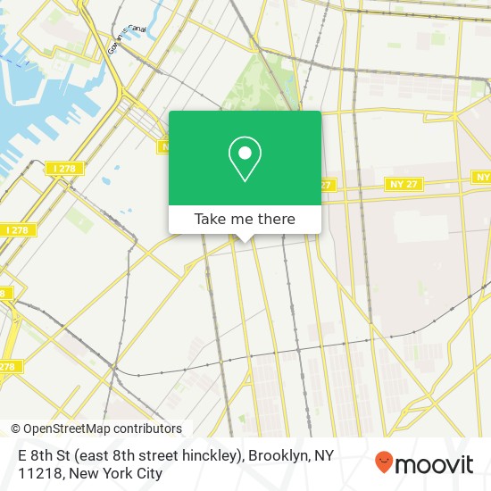 Mapa de E 8th St (east 8th street hinckley), Brooklyn, NY 11218