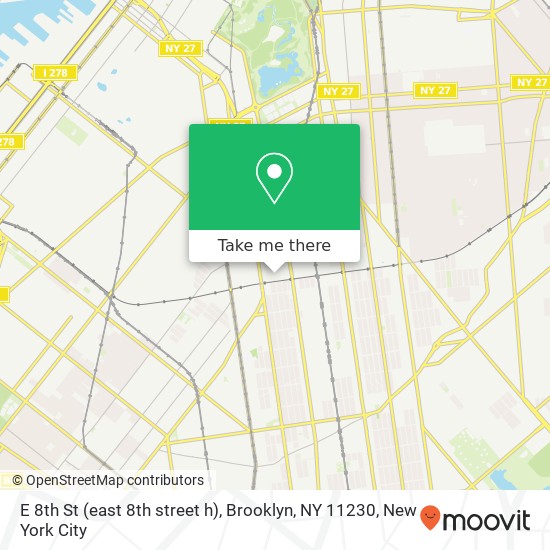 Mapa de E 8th St (east 8th street h), Brooklyn, NY 11230