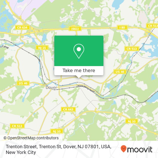 Mapa de Trenton Street, Trenton St, Dover, NJ 07801, USA