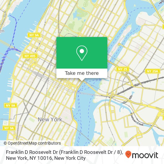 Mapa de Franklin D Roosevelt Dr (Franklin D Roosevelt Dr / 8), New York, NY 10016