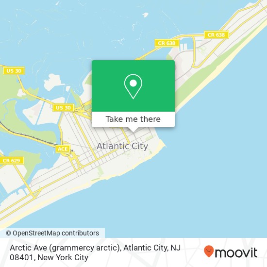 Mapa de Arctic Ave (grammercy arctic), Atlantic City, NJ 08401