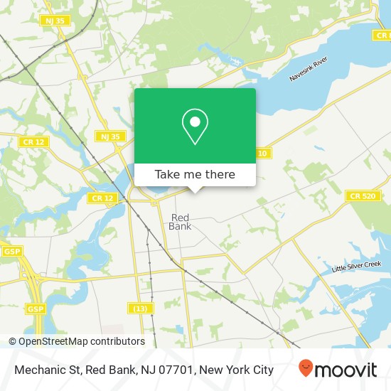 Mapa de Mechanic St, Red Bank, NJ 07701