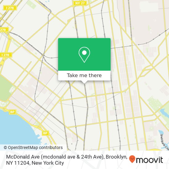 McDonald Ave (mcdonald ave & 24th Ave), Brooklyn, NY 11204 map