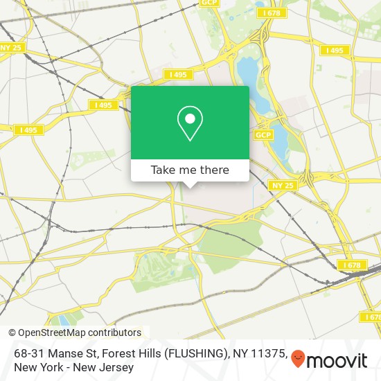 Mapa de 68-31 Manse St, Forest Hills (FLUSHING), NY 11375