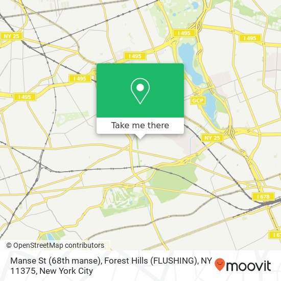 Manse St (68th manse), Forest Hills (FLUSHING), NY 11375 map