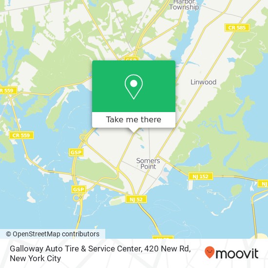 Mapa de Galloway Auto Tire & Service Center, 420 New Rd