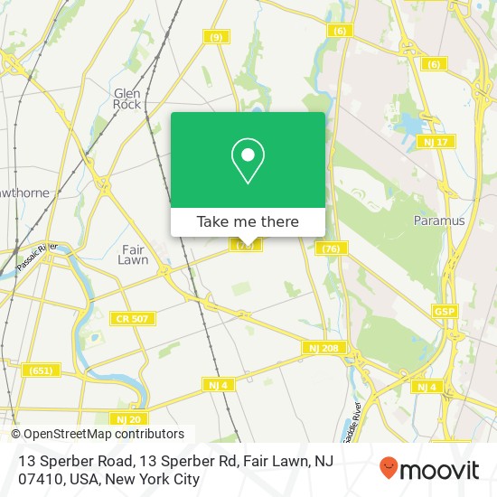 13 Sperber Road, 13 Sperber Rd, Fair Lawn, NJ 07410, USA map