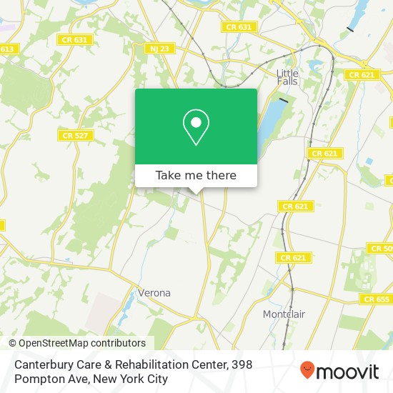 Canterbury Care & Rehabilitation Center, 398 Pompton Ave map