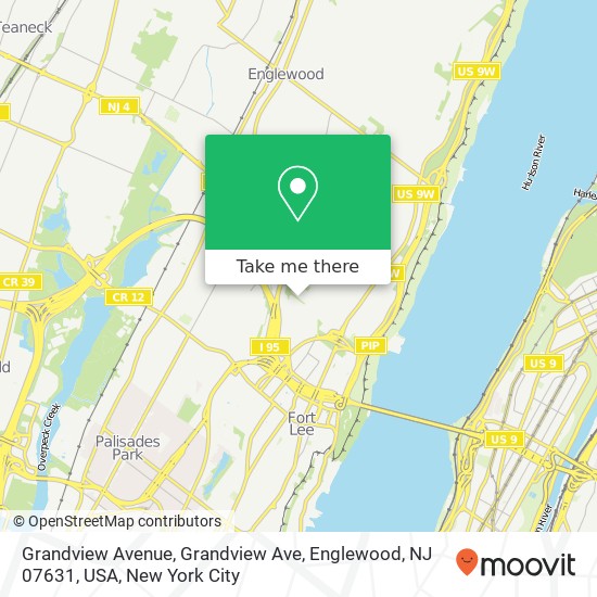 Mapa de Grandview Avenue, Grandview Ave, Englewood, NJ 07631, USA